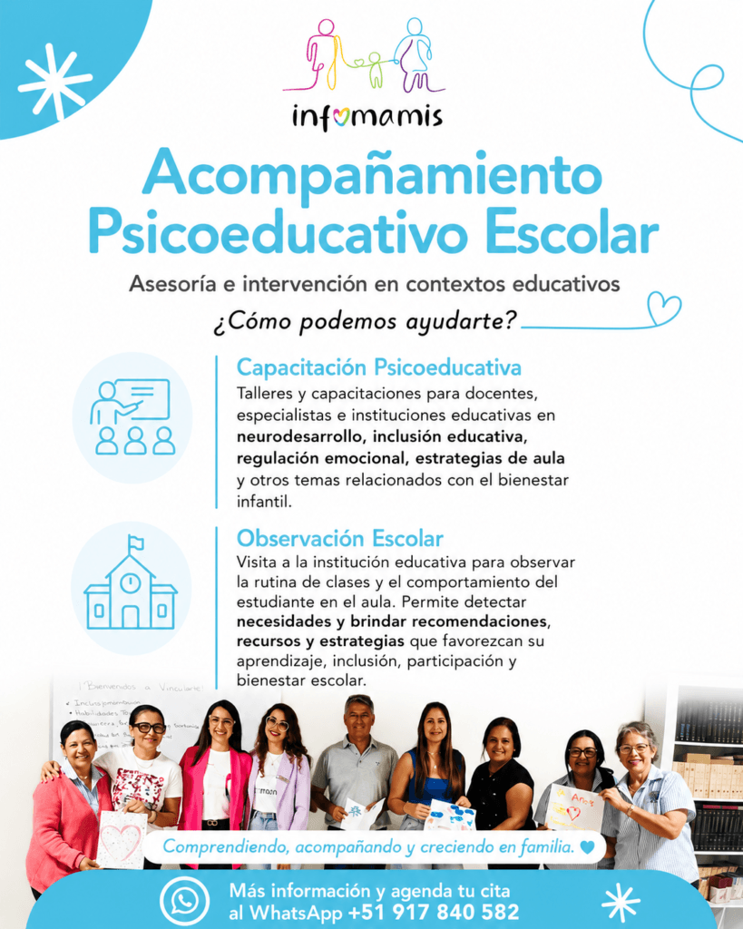 Acompañamiento Psicoeducativo Educativo Asesoría e intervención en contextos educativos ¿Cómo podemos ayudarte? Capacitación psicoeducativa Observación escolar